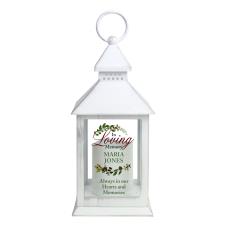 Personalised In Loving Memory White Lantern